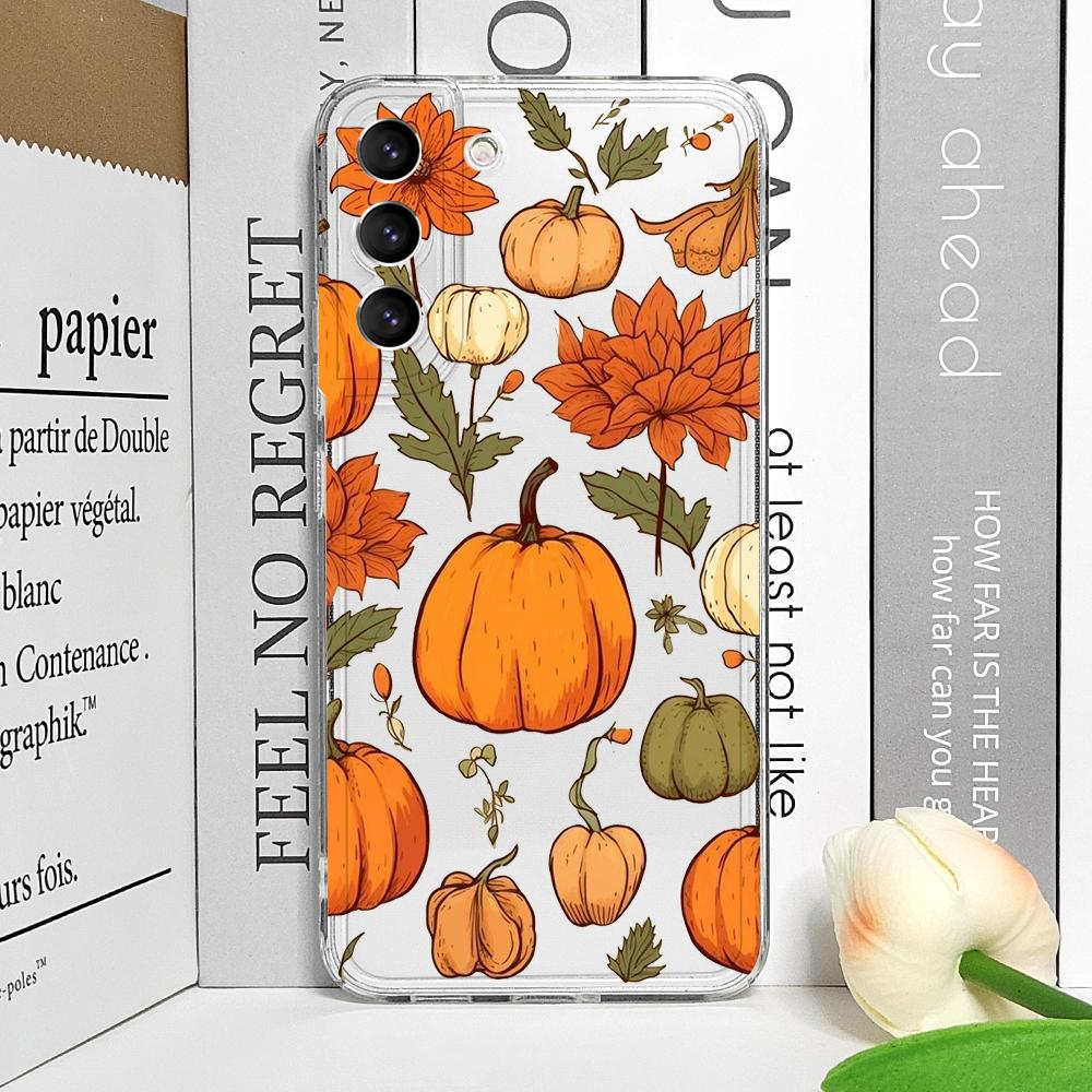Cartoon Autumn Pumpkin Fall Maple Leaf Halloween Phone Case for Samsung Galaxy A55 A54 A53 A14 A16 A36 A35 A13 15 A25 Soft Cover