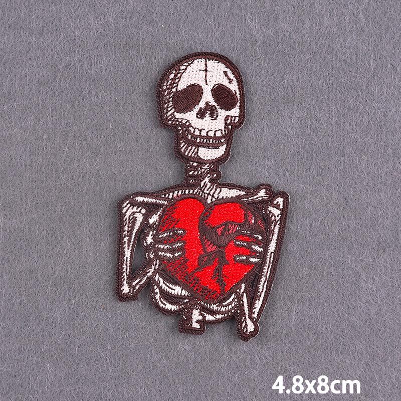 Skull Tarot Cards Fusible Embroidery Patches For Clothes Death Rock Iron On Patches For Clothing Thermoadhesive Patch On Hat/Bag