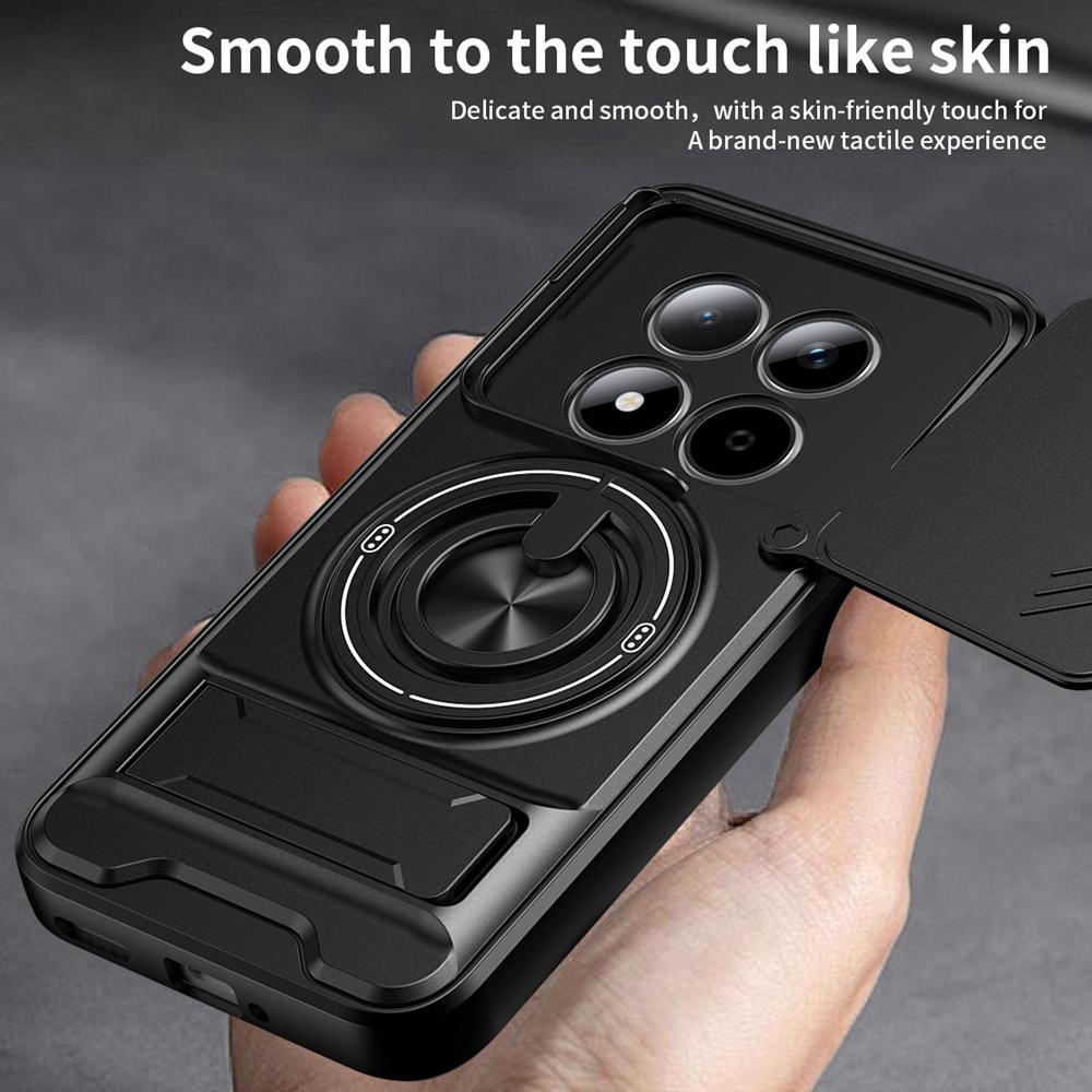 KEYSION Magnetic Phone Case for Redmi Note 15 Pro+ 5G 15 Pro 4G 5G Slide Camera Protection Upright Kickstand Ring Shockproof Back Cover