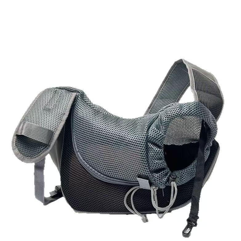 Breathable Mesh Pet Sling Carrier Bag Adjustable Neck Strap Crossbody Shoulder Bag Hands Free Travel Puppy Cat Carrier Bag Anti-