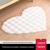 Cream Heart-Shaped Faux Rabbit Fur Carpet - Bubble Velvet Living Room Mat for Sofa, Coffee Table, or Makeup Stool
