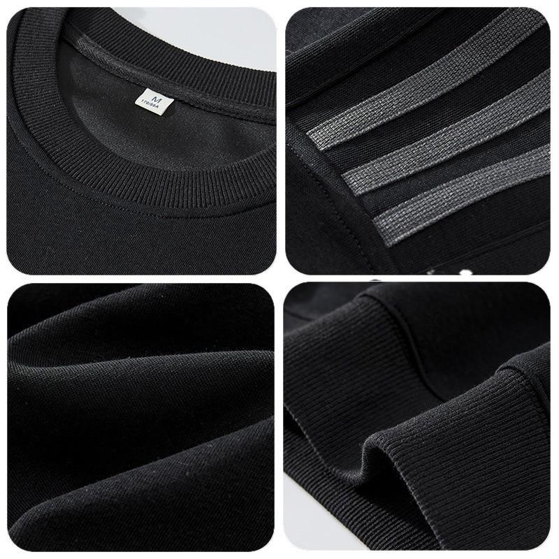 Autumn American Trendy Brand Striped Men'S Sweater Heavy Crew Neck Sports Top Loose Large Size Pullover Casual Jacket