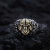 Anel Aberto Ajustável Masculino Com Design Ousado de Cabeça de Tigre Prata Punk Rock Statement Dedo Moda Avançada