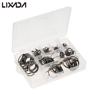 Lixada 75 Teile/schachtel 15 Größen Reparaturset Angelrute DIY Augenringe Angelrute Tackle
