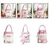 Christmas Decorations Handheld Fabric Bag with Pink Beads and Cartoon Doll for Seasonal Celebrations and Parties