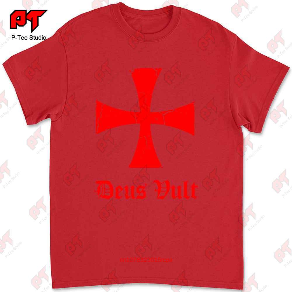 Deus Vult Knights Templar CrossCrusader Tshirt EDB4 S