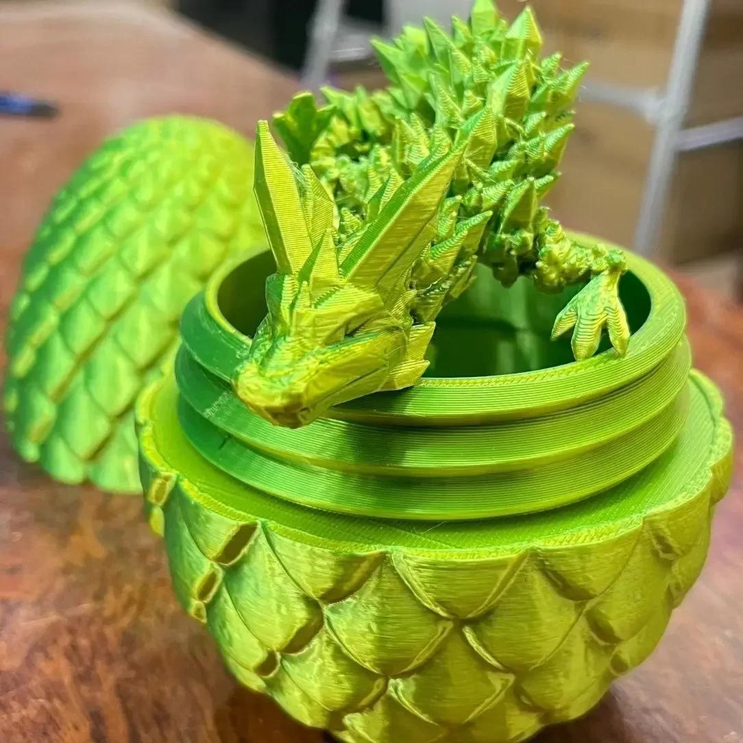 3D Printing Dragon Egg With Crystal Dragon Full-body Joints Movable Crystal Modern Ornament Free Swinging Creative Ornaments