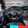 38Cm Car Leather Steering Wheel Cover Accessories For Mercedes Benz AMG GLE GLS CLS GLC CLA GLA GLK ML C197 R231 W167 W247