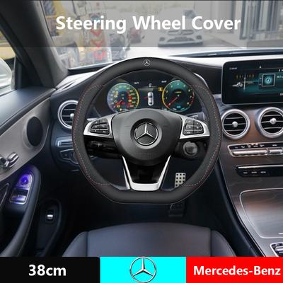 38Cm Car Leather Steering Wheel Cover Accessories For Mercedes Benz AMG GLE GLS CLS GLC CLA GLA GLK ML C197 R231 W167 W247