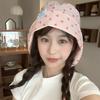 New Sweet Love Striped Fisherman Hat for Women In Spring and Summer Shopping Japanese Sweet and Versatile Face Showing Little Bee Lied Fisherman Hat