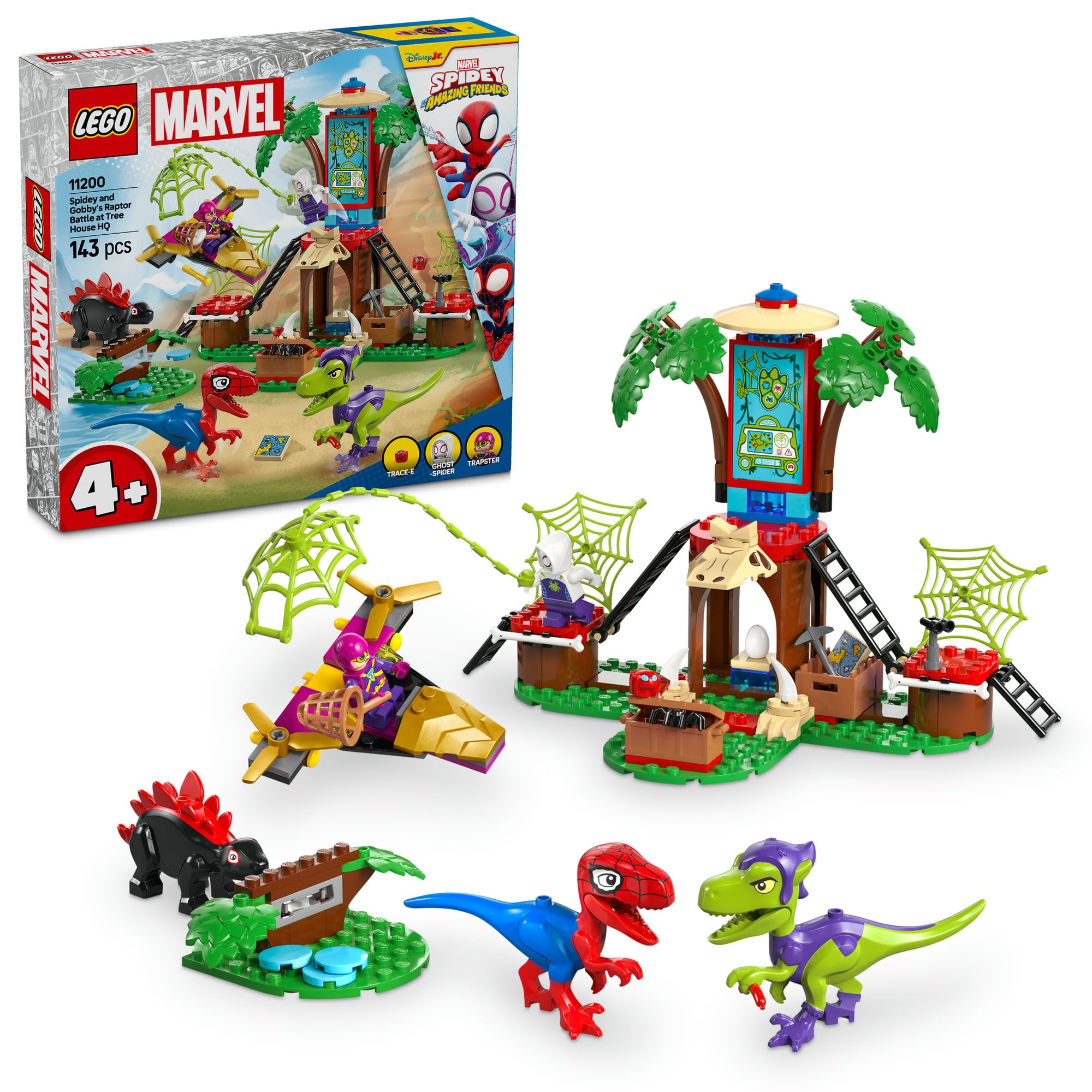 

LEGO Marvel Spidey and the Amazing Friends Spidey and Tree House Defeat the Raptor Игрушка в подарок на день рождения Блок Образовательный Мальчики Девочки Дети 4 года
