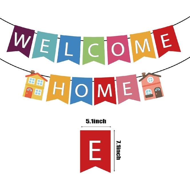 Welcome Home Banner, Colorful Paper Welcome Home Decorations