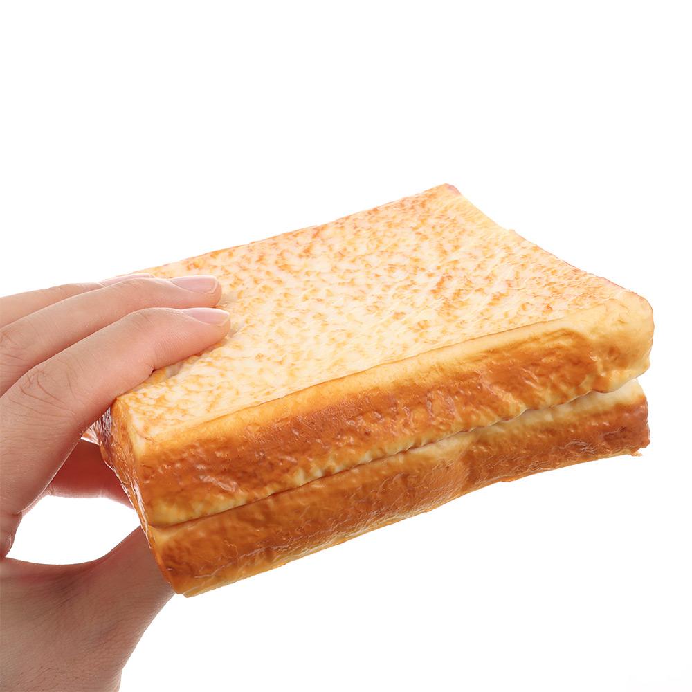 Faux Food Props PU Artificial Simulation Bread 11.5*11.5*2cm Fake Toast Slice Artificial Toast For Photography Props