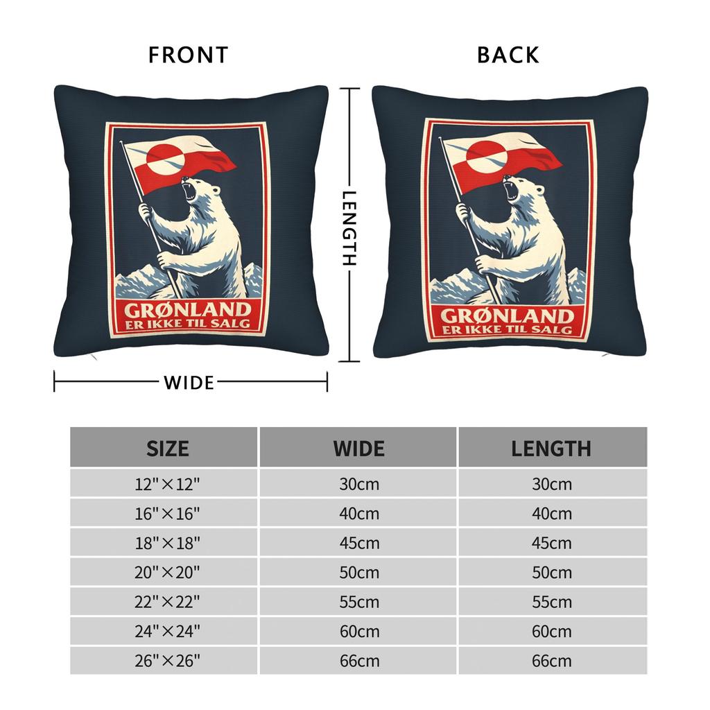 MAGA   Throw Pillow Cover Polyester Decorative Pillow Greenland Flag  Customized Pillowcase