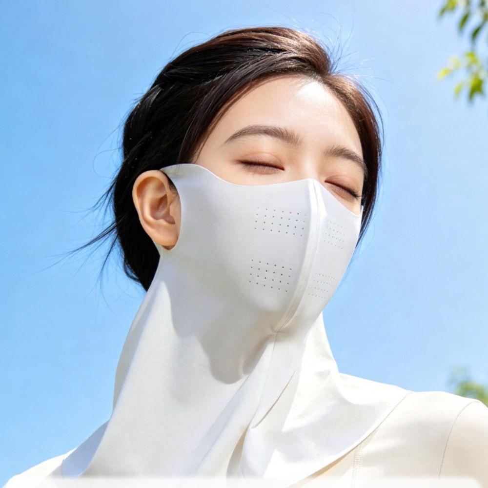 Neck Anti UV Sunscreen Mask Summer Face Cover Elastic Ice Silk Mask Hiking