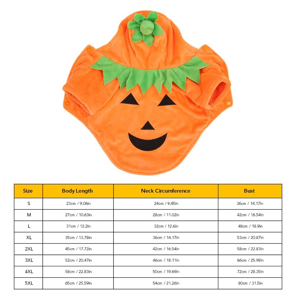 Warm Fleece Puppy Warm Outfits Fleece Hoodie Pumpkin Dog Costume Halloween Pet Clothes  Party