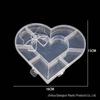 Heart & Flower Shaped Transparent Compartment Storage Box for DIY Beading and Nail Art Accessories, Cartoon Design with Lid.