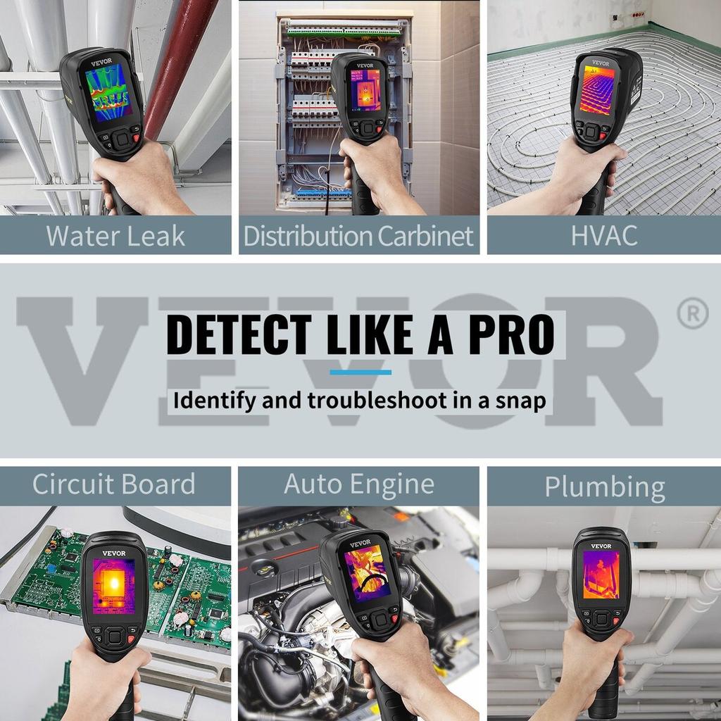 Thermal Imaging Camera, 320 x 240 Pixels Super Resolution with 2MP Visual Camera, 25Hz Refresh Rate Infrared Camera with -4℉~1022℉ Temp, 64G SD Card