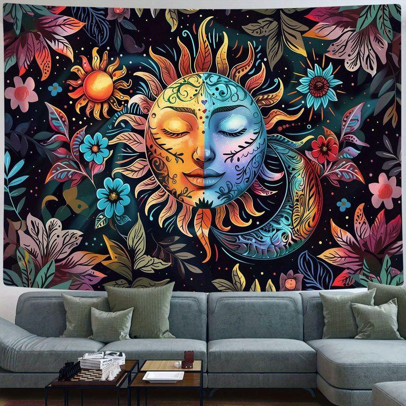 Bohemian Flower Celestial Mysterious Aesthetics Tapestry Bedroom Meditation Room Wall Decoration Wall Hanging