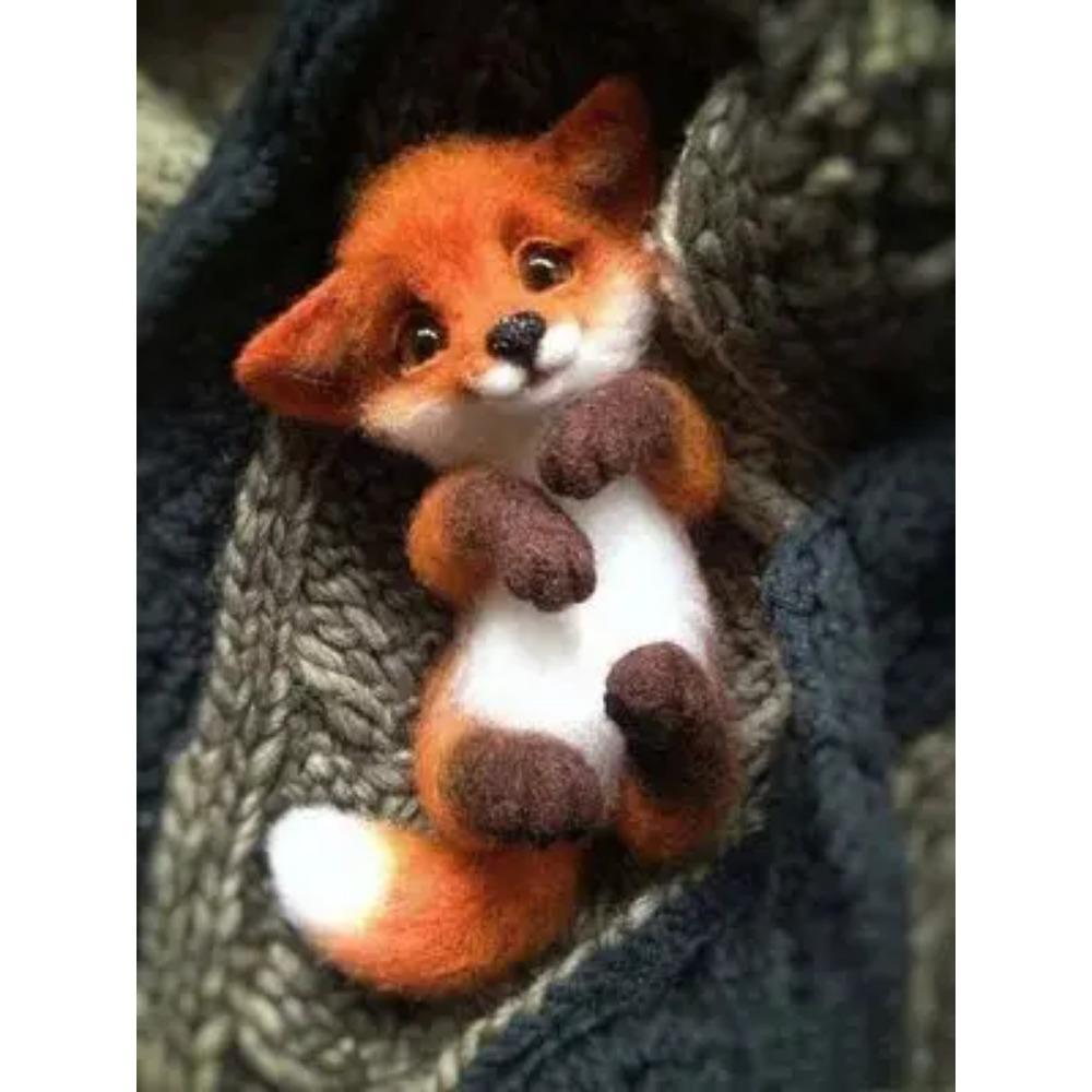 

Шерстяной фетр Поке Ручная работа DIY Материал Кит Шерстяная игла Не готовый Кот Лиса Енот Животное Брошь Плюшевая кукла Женская сумка Подвеска