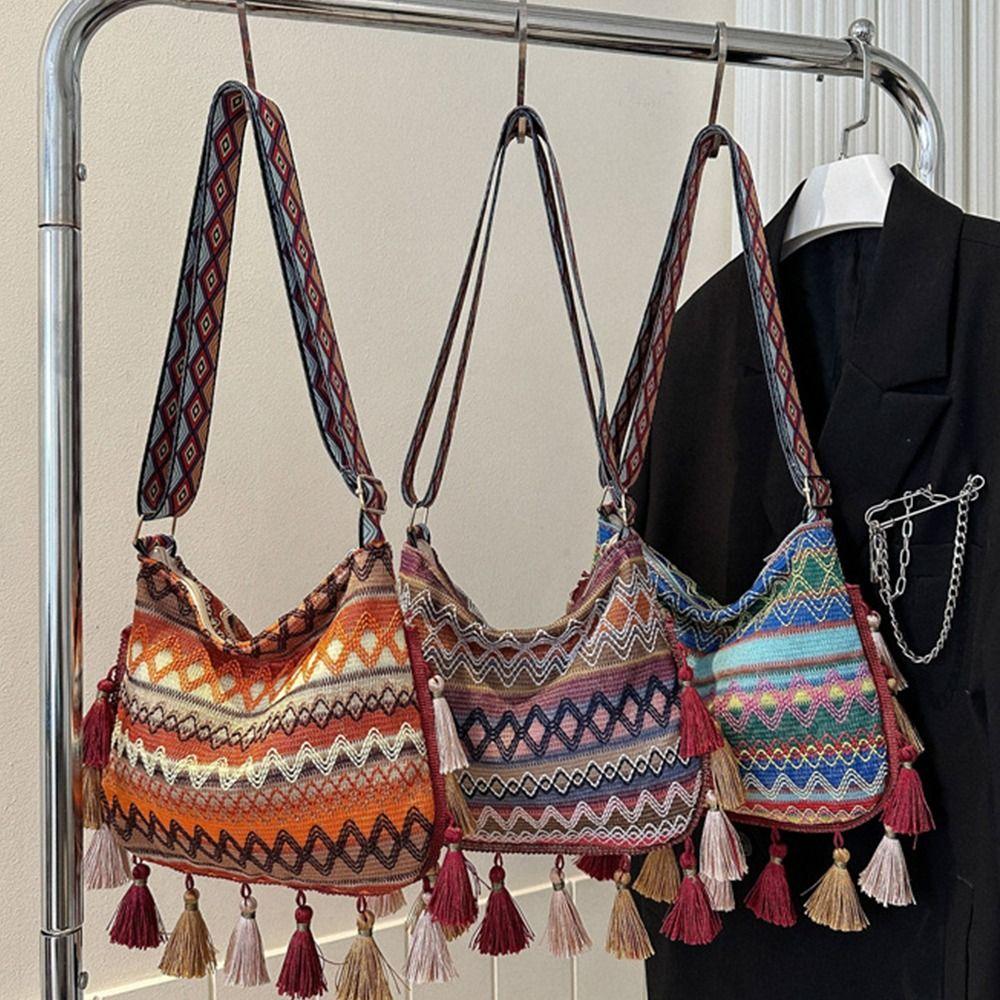 Tassel Fringe Shoulder Bag Large Capacity Bohemian Shoulder Bag  Outdoor