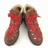 80s-90s USA Vintage Leather Vibram Lug Sole Trekking Boots 6D 23.5-24.0 Approx Reddish brown(USED)