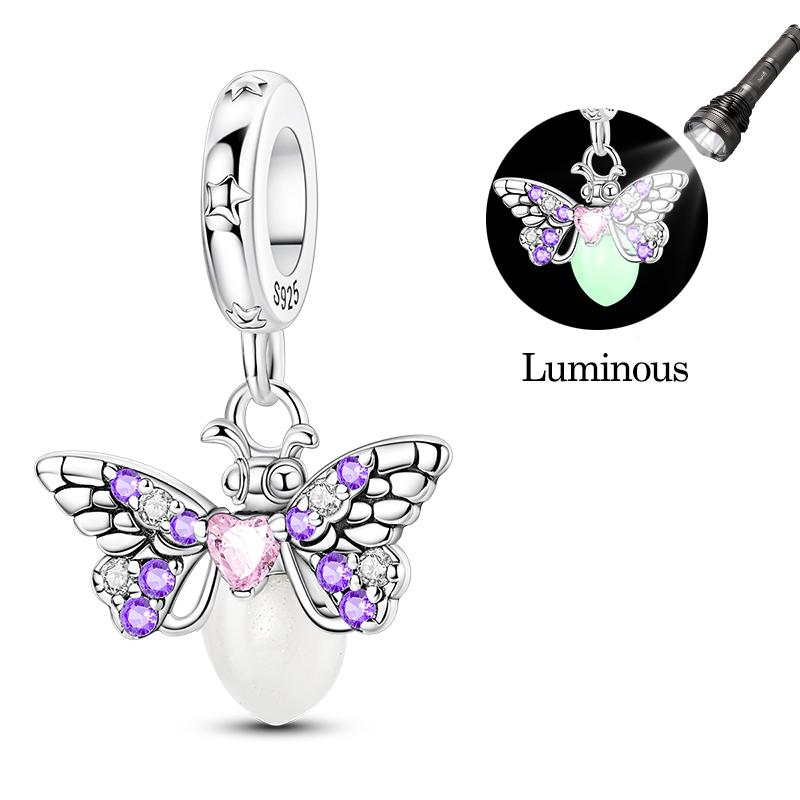 Fits Genuine Copper Charm Bead Luminous Firefly Charm For Women Beautiful DoItYourself Birthday Jewellery Gift
