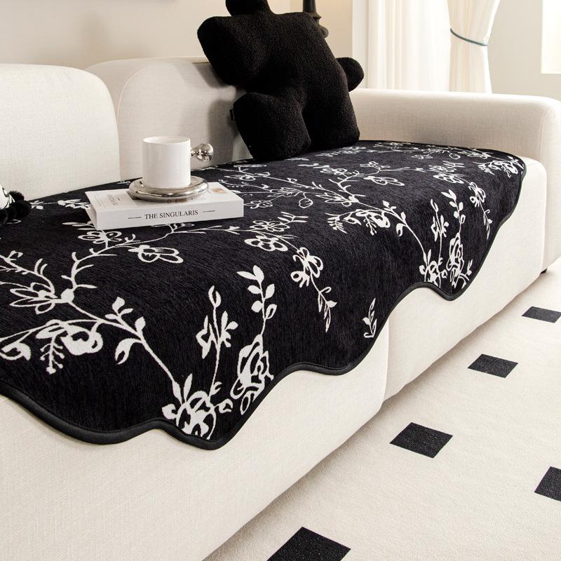 Household Irregular Shaped Sofa Cushion Four Seasons Universal Bedside Blanket Light Luxury Modern Simple Straight Row Sofa Cover Towel