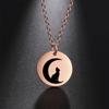 My Shape Cat Moon Star Round Pendant Necklace Women Girl Gold Color Stainless Steel Aesthetic Necklace Choker Fashion Jewelry