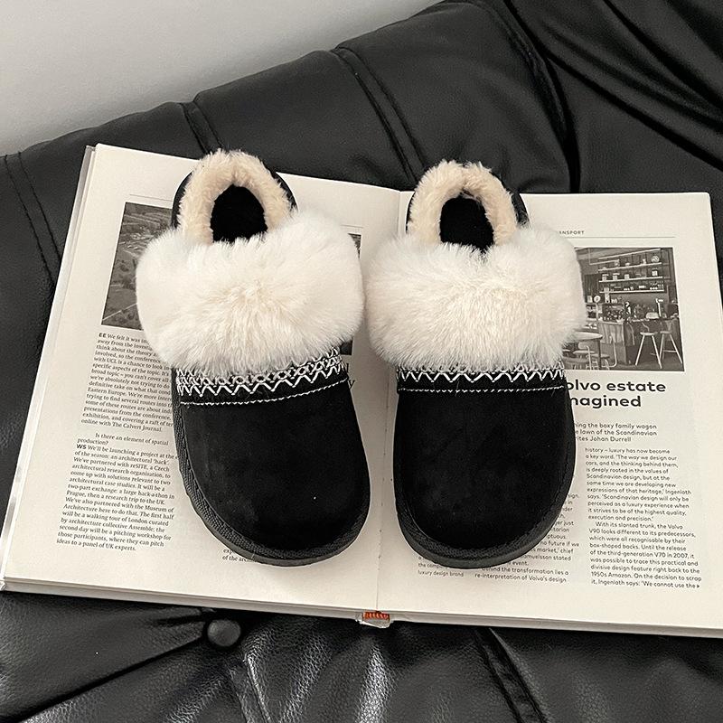 Fashion versatile casual warm cotton slippers 2025 autumn and winter new women's style comfortable versatile slippers