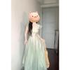 French Sweet Small Fresh Dress Women's Summer Small Waist Thin Mint Green Girl Skirt Super Beautiful