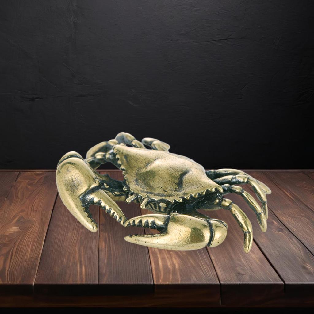 Brass Crab Figurine Animal Ornament Collectable Home Or Office Home Decor Small Animal Statue