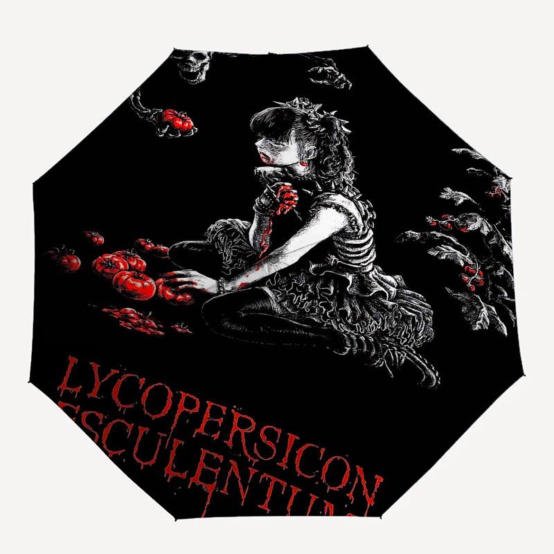 

1pc Lyco Persicon EsculentumOpen/Close Umbrella-Windproof, Compact Travel Umbrella, Sturdy 8-Rib Shaft1150