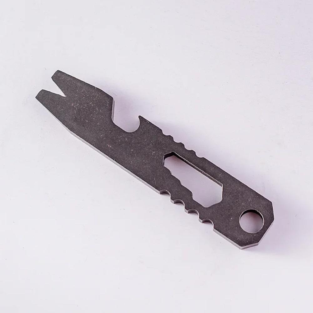 Multi-Functional Stainless Steel Mini Crowbar Keychain - Portable EDC Tool with Hex Wrench, Outdoor Survival Carry-On Tool