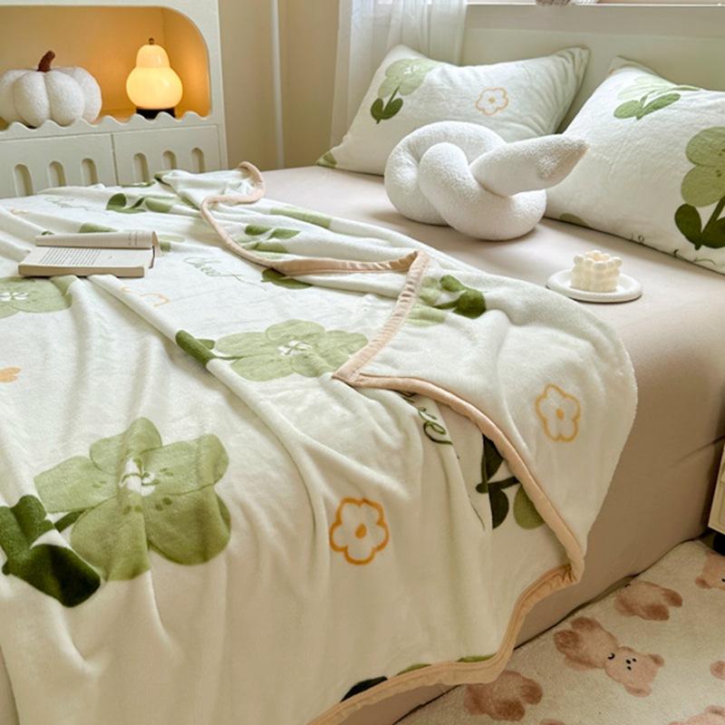 Encrypted High Weight Milk Plush Blanket, Cloud Mink Velvet Printed Cover Blanket, Can Sleep Naked Blanket