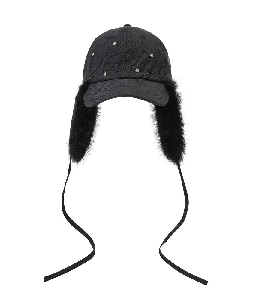 ILLIGO Fluffy Earflap Cap Black