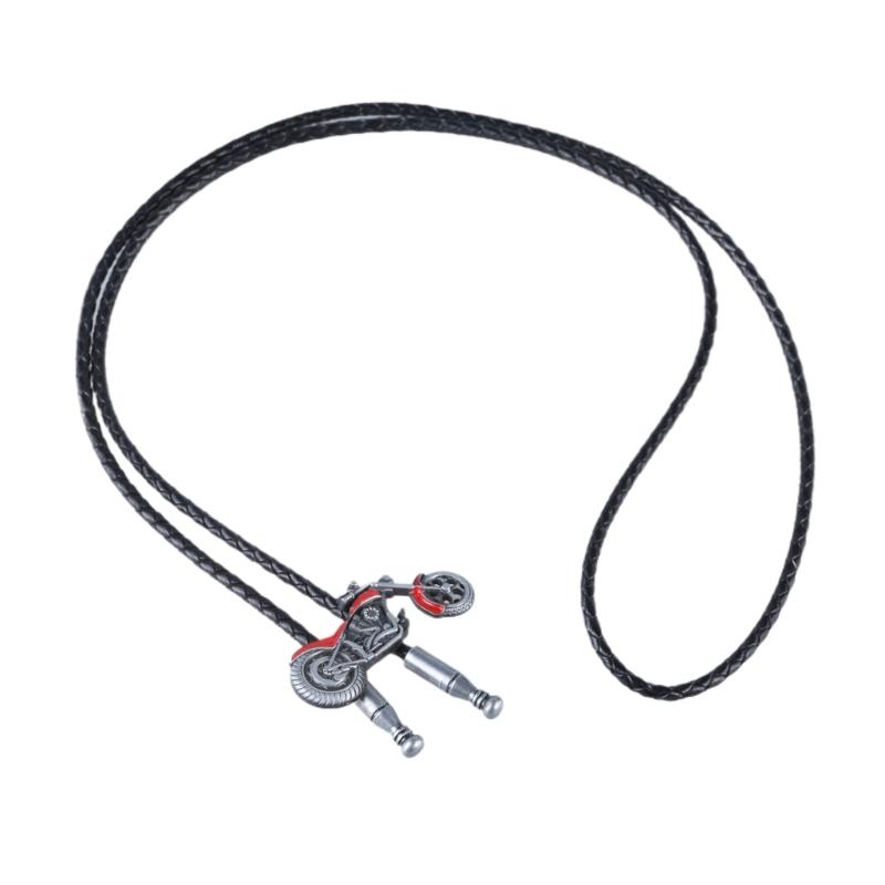 Metal Bolo Tie for Male Carnivals Necktie Motorcycle Pendant Bolo Tie for Shirt Sweater Decorative Adult Birthdays Gift