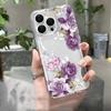Purple Lavender Phone Pattern Phone Case For IPhone 17 13 Plus 11 ProMax 15 12 14 16 Transparent Smooth Anti-Drop Soft TPU Cover