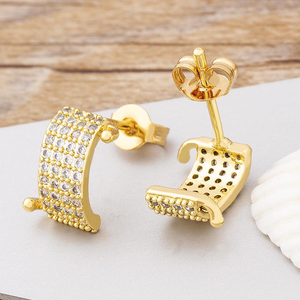 Nidin New Design Bohemian Rainbow Rhineston Crystal Earrings For Women Luxury Fashion Colorful Party Anniversary Jewelry Gifts