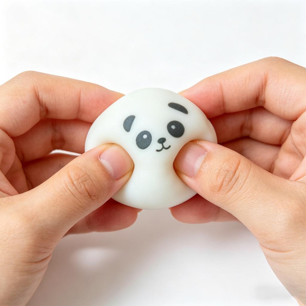 Stress Relief Panda Squeeze Toy Set Simulated Steamed Bun Design Soft TPR Material Squishy Sensory Toy for Hand Exercise and Anxiety Reduction
