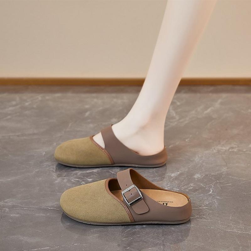 Spring Semi-towed Casual Retro Flat Ugly Cute Shoe Women