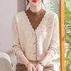 Women's Velvet Lined Mid-Aged Sweater