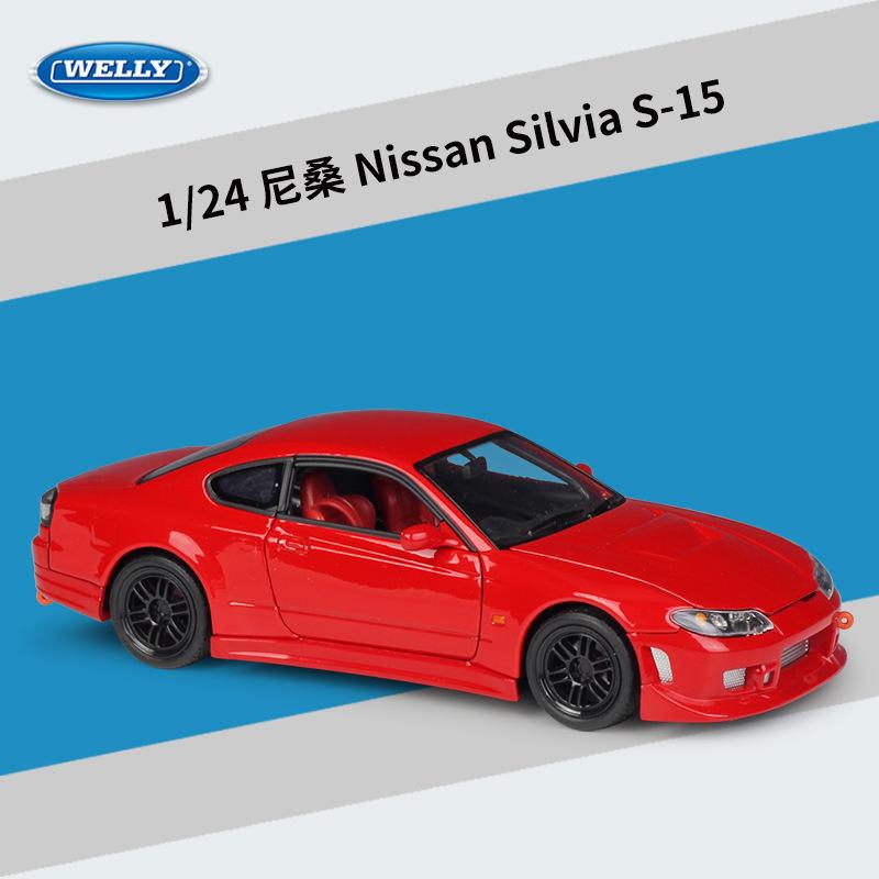 

Welly 1:24 Nissan Silvia S15 RSR Alloy Sports Car Model Diecasts Metal Track Racing Car Vehicles Model Simulation Kids Toys Gift червоний