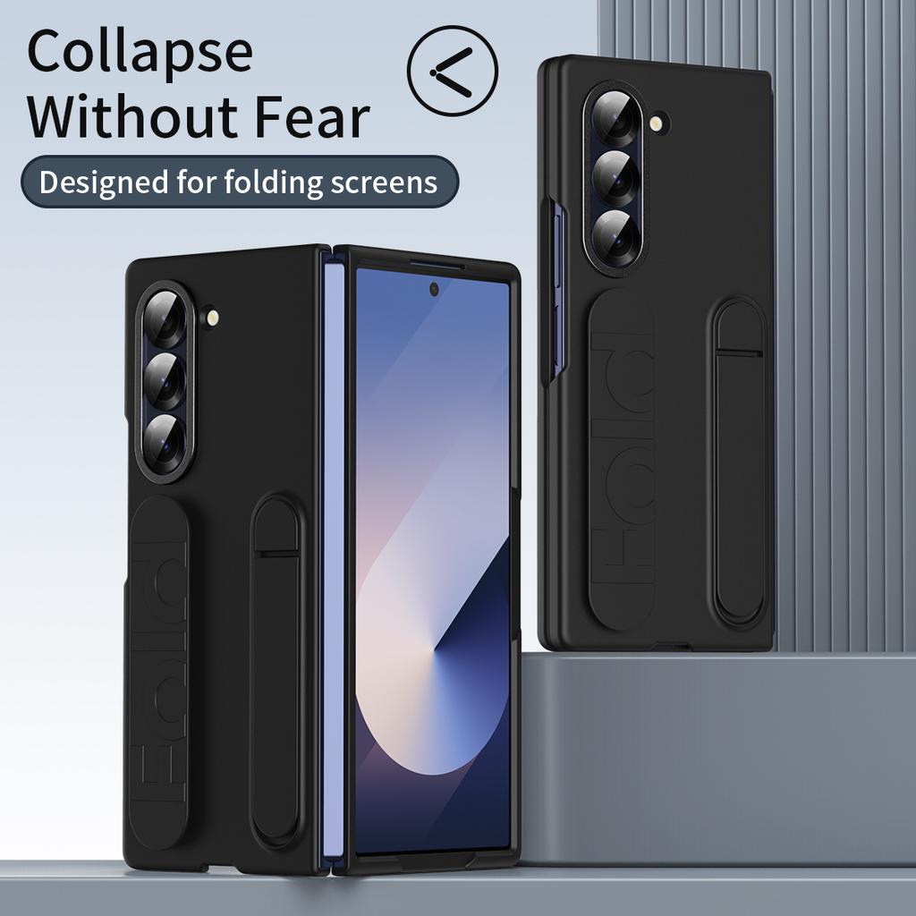 For Samsung Galaxy Z Fold5 5G Case Kickstand Wristband PC+Silicone Phone Cover