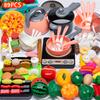 Cooking Toys Pink Kitchen Toy Set Girl Boy Toys Cut Fruit Vegetable Pizza Pretend Play Simulation Early Education Toys For Kids