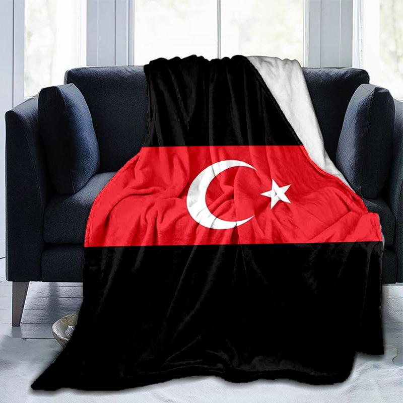 Decke mit türkischem Flaggen-Design, geeignet für Sofas, Betten, Büros und Camping - Perfektes Geschenk für Halloween und Weihnachten