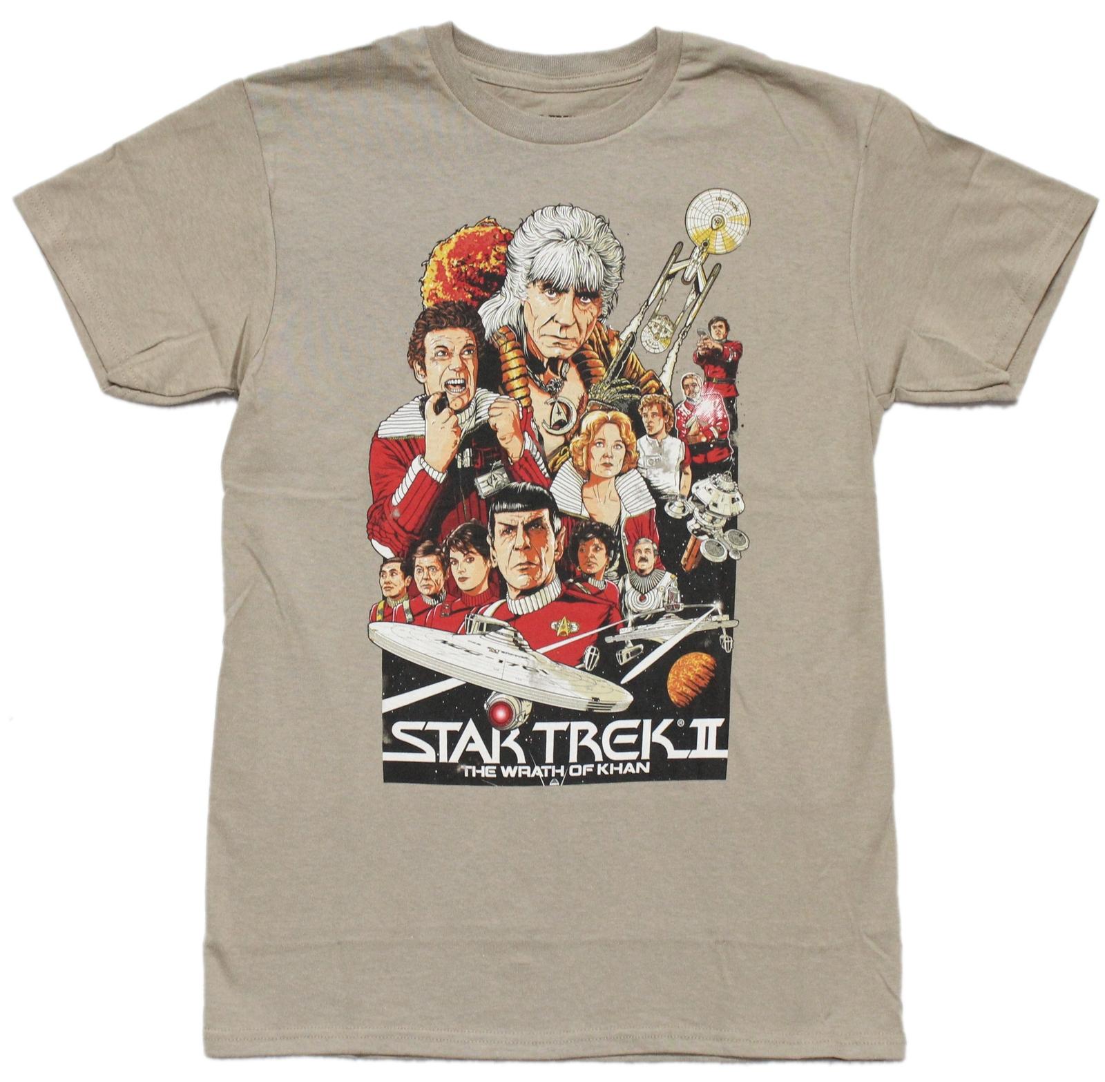 Star Trek 2 The Wrath of Khan New Adult T-shirt Movie poster Collage XXXL