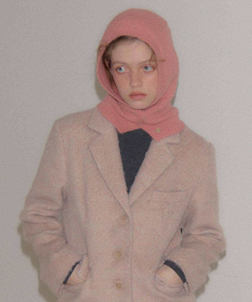 SALON DE YOHN Logo Rivet Balaclava_ Pink