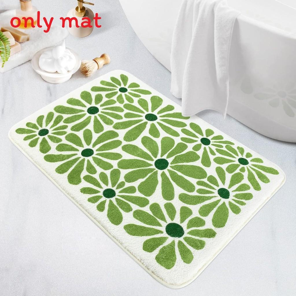 Sweet Flower Pattern Plush Absorbent Floor Mat Carpet For Home