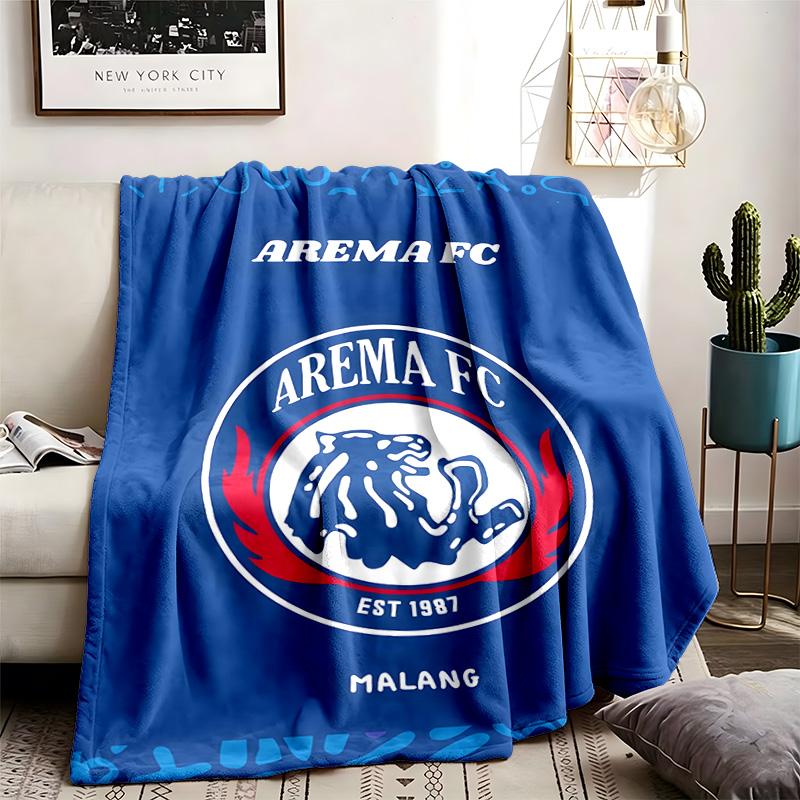 Arema FC Thema Personalisierte Outdoor Flanelldecken Weich Und Geeignet Für Alle Jahreszeiten Perfekt Für Sofas Betten Und Camping